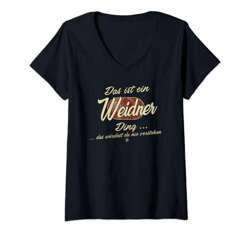 Damen Das ist ein Weidner Ding - Lustiges Familie Weidner T-Shirt mit V-Ausschnitt Damen Das ist ein Weidner Ding - Lustiges Familie Weidner T-Shirt mit V-Ausschnitt von Familie Weidner Name Nachname Lustig Geschenk