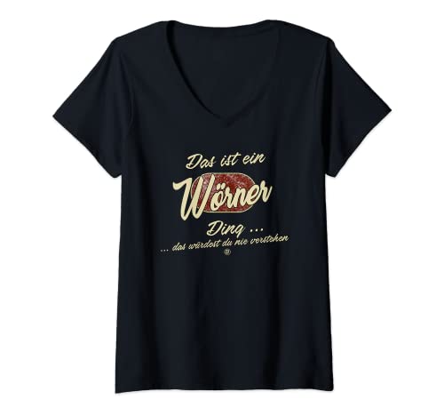 Damen Das ist ein Wörner Ding - Lustiges Familie Wörner T-Shirt mit V-Ausschnitt Damen Das ist ein Wörner Ding - Lustiges Familie Wörner T-Shirt mit V-Ausschnitt von Familie Wörner Name Nachname Lustig Geschenk