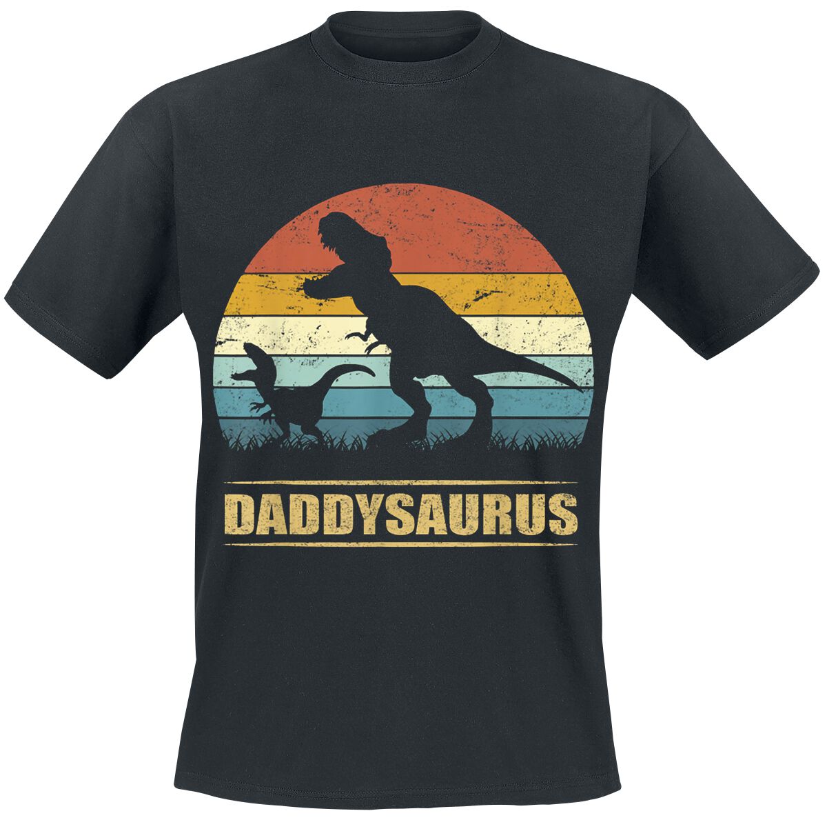 Familie & Freunde Daddysaurus 3 T-Shirt schwarz in 3XL von Familie & Freunde