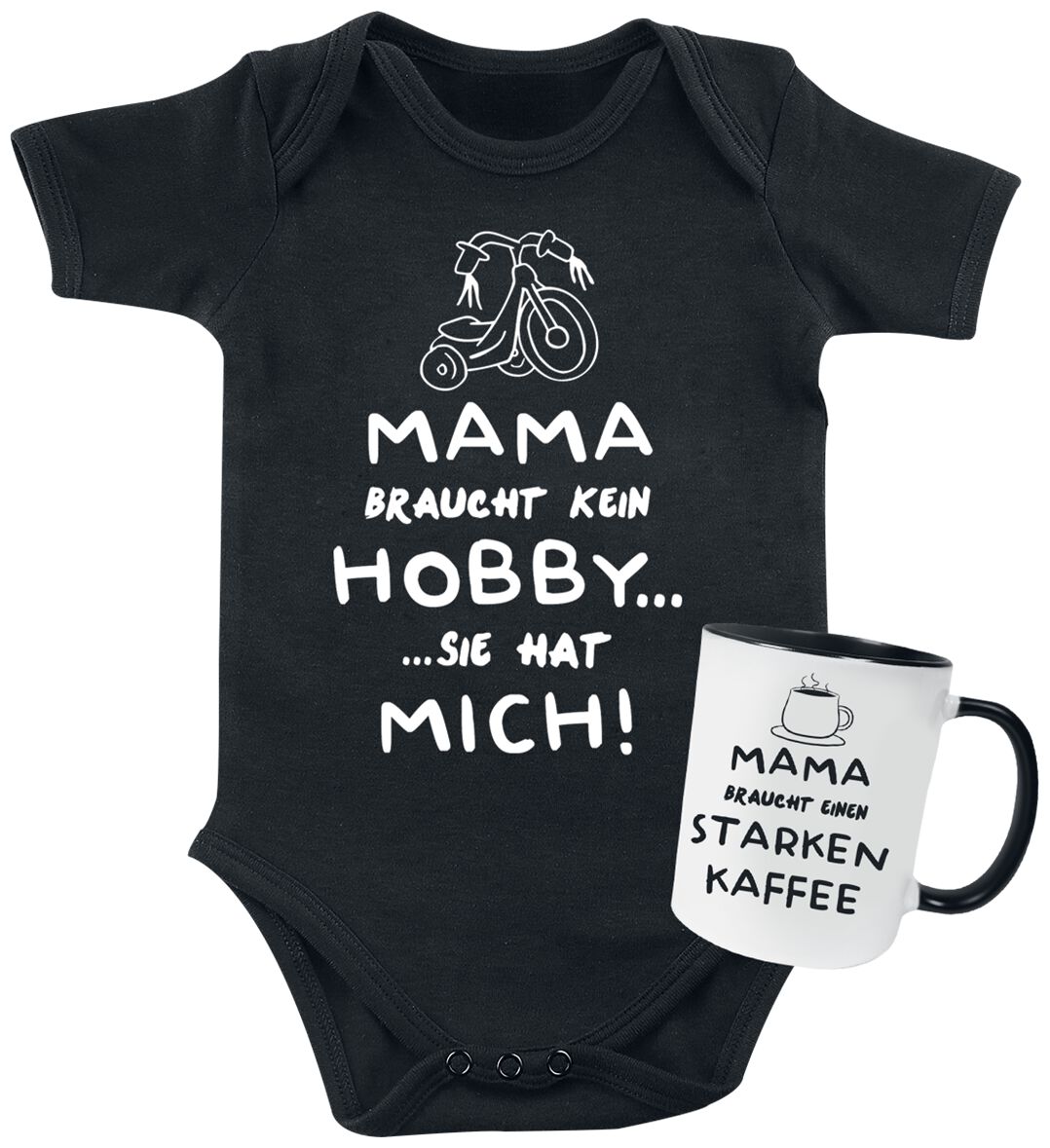 Familie & Freunde Geschenkset  - Babybody + Tasse Mama braucht ... Set multicolor in 62/68 von Familie & Freunde