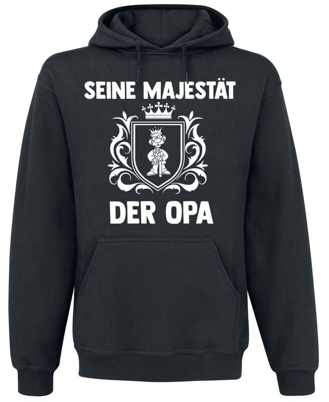 Familie & Freunde Kapuzenpullover - Seine Majestät der Opa - M bis L - für Männer - Größe L - schwarz von Familie & Freunde