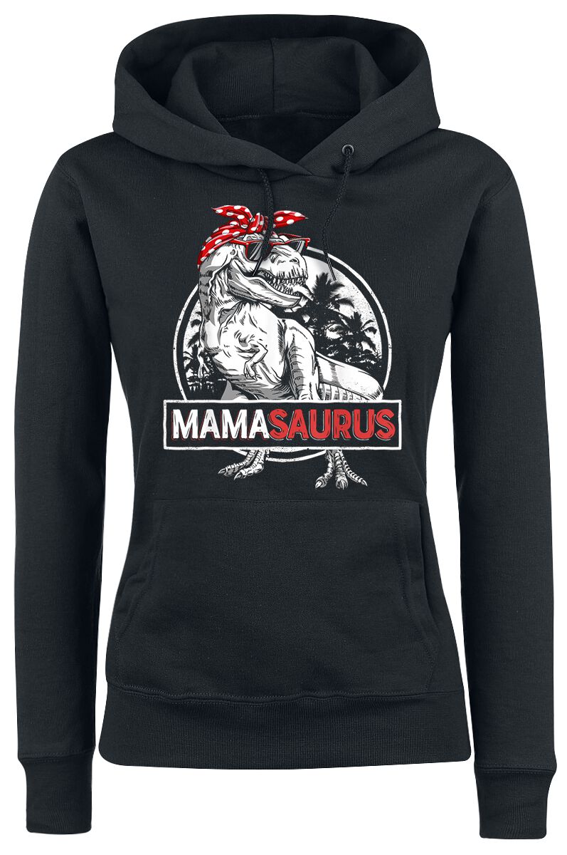 Familie & Freunde Mamasaurus Kapuzenpullover schwarz in L von Familie & Freunde