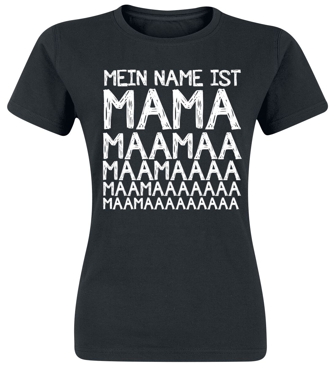 Familie & Freunde T-Shirt - Familie und Freunde - Mein Name ist Mama - M bis 3XL - für Damen - Größe L - schwarz von Familie & Freunde