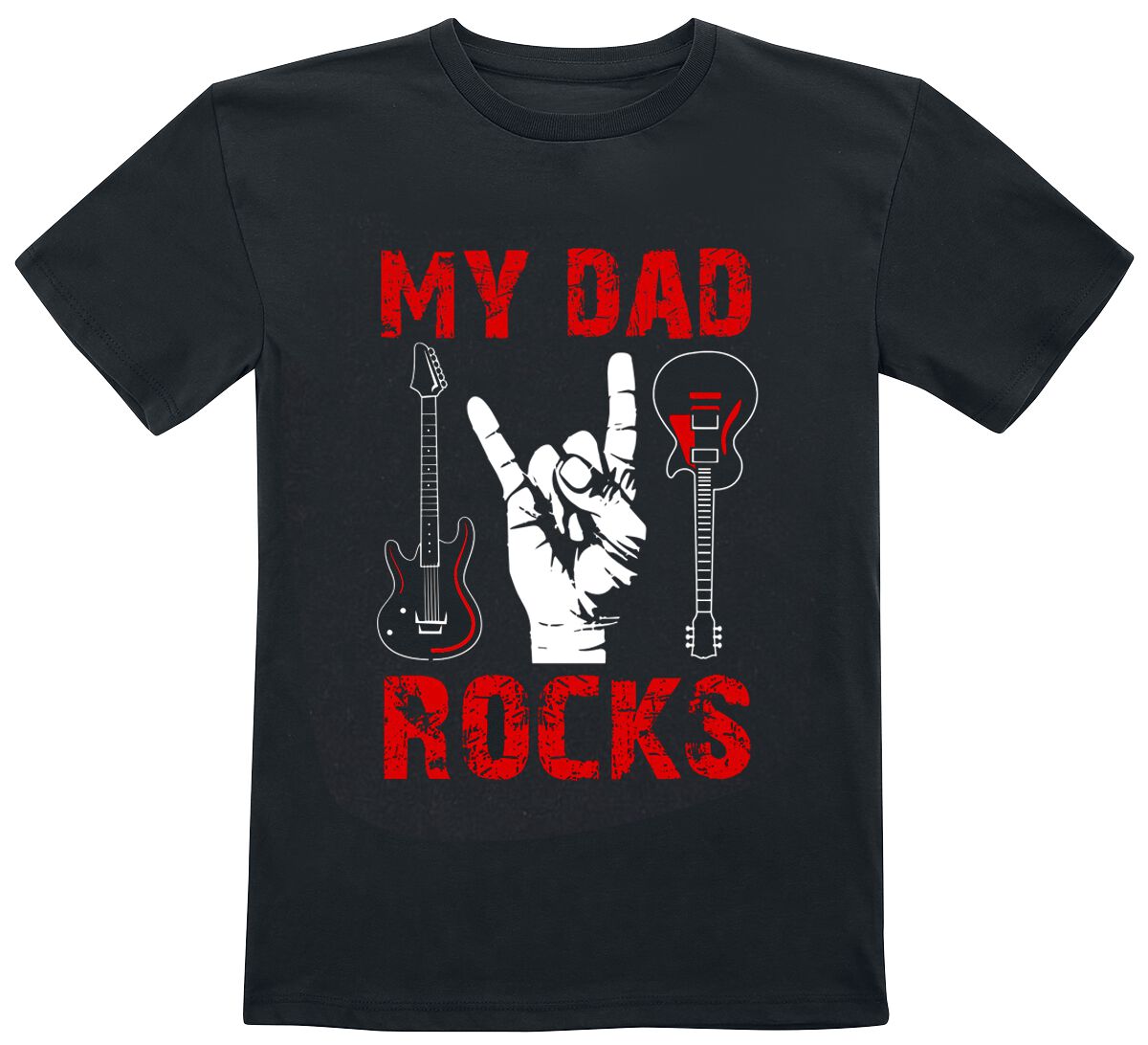 Familie & Freunde T-Shirt für Kinder - My Dad Rocks - Kids - My Dad Rocks - für Mädchen & Jungen - schwarz von Familie & Freunde