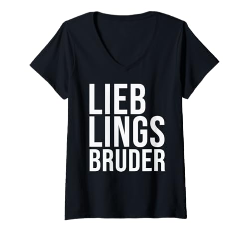 Damen Lieblingsbruder Zusammengehöriges Familien Geschenk Bruder T-Shirt mit V-Ausschnitt Damen Lieblingsbruder Zusammengehöriges Familien Geschenk Bruder T-Shirt mit V-Ausschnitt von Familien Outfit für Papa, Mama, Schwester, Bruder