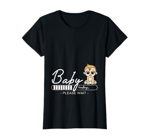 Damen Baby Loading Please Wait Muttertag Werdende Mutter Familie T-Shirt von Familien Schwangerschaft Kinder Baby Fun Geschenke