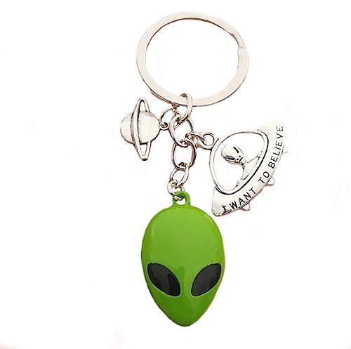 Familienkalender Alien Raumschiff Saturn Schlüsselanhänger 3cm Metall Glück | Ausserirdisch | Geschenk | Nacht | Damen | Herren | Glücksbringer | Himmel | Stern | Planet | Exoplaneten von Familienkalender