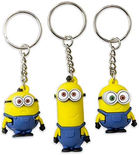 Figur, kompatibel mit Minions The Rise of Gru 3D Schlüsselanhanger 3cm 1 Stück Geschenk | Kinder | Jungen | Mädchen | Carl | Bob | Kevin | Stuart von Familienkalender