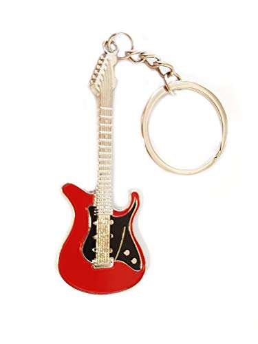 Gitarre Rock E Gitarre Musik Bass Schlüsselanhänger schwarz rot | Geschenk | Männer | Herren | Frauen | Damen | Kinder | Jungen | Mädchen | Musik | Party | Festival von Familienkalender