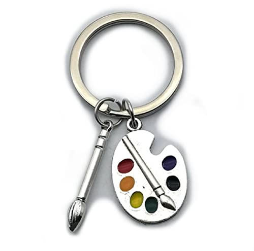 Pinsel Tuschkasten Schlüsselanhänger Metall Glück | Geschenk | Damen | Frauen | Kinder | Mädchen | Jungen | Glücksbringer | Maler von Familienkalender