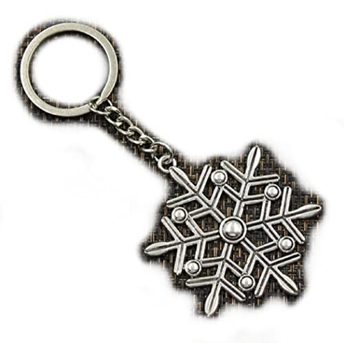 Schneeflocke Schlüsselanhänger 5,5cm Metall | Geschenk | Frauen | Damen | Kinder | Mädchen | Schnee | Winter | Flocke | Snowflake | Eis | von Familienkalender