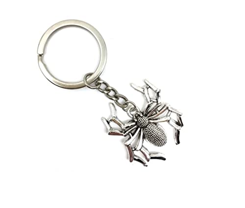 Spinne Spider Schlüsselanhänger Metall silberfarben 3cm Insekt | Geschenk | Damen | Mädchen | Frauen | Glücksbringer | Fashion | silberfarben von Familienkalender