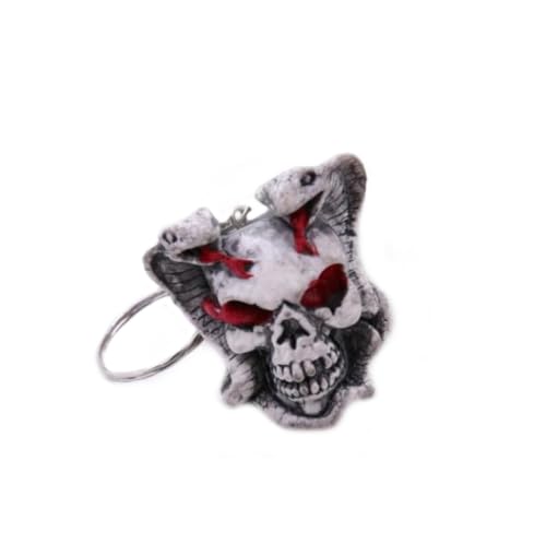 Totenkopf Schädel mit Schlangen 4x4cm Sensenmann Skelett Schlüsselanhänger | Geschenk | Männer | Herren | Frauen | Damen Gothic | Goth | Sense | Skull | Death | von Familienkalender