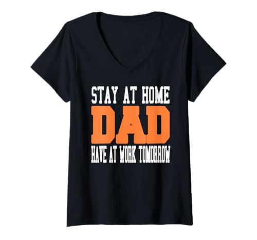 Damen Zuhause Papa Humor Arbeitsbalance Morgen Lustiges Zitat T-Shirt mit V-Ausschnitt Damen Zuhause Papa Humor Arbeitsbalance Morgen Lustiges Zitat T-Shirt mit V-Ausschnitt von Familienleben Humor Für Fleißige Väter