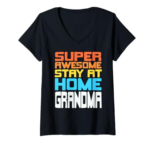 Damen Super Lustige Zuhause Oma Humor Spruch T-Shirt mit V-Ausschnitt Damen Super Lustige Zuhause Oma Humor Spruch T-Shirt mit V-Ausschnitt von Familienliebe Und Lustige Oma Lebensstil Sprüche