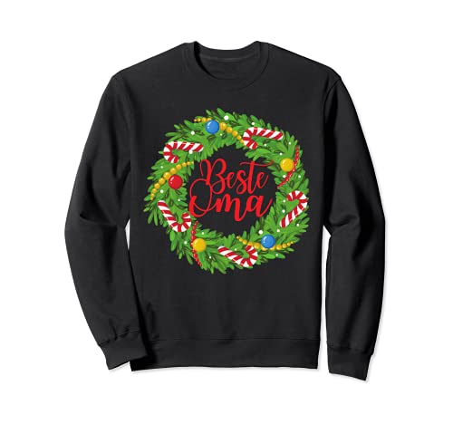 Damen Beste Oma Weihnachtspullover Kranz Geschenk Sweatshirt Damen Beste Oma Weihnachtspullover Kranz Geschenk Sweatshirt von Familienlook Weihnachtsparty Foto-Shooting Outfit
