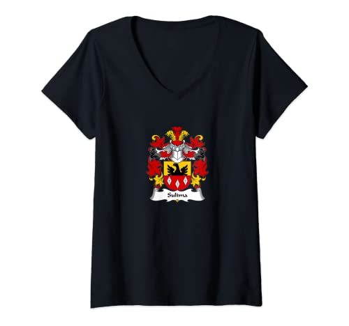 Damen Sulima Wappen - Familienwappen T-Shirt mit V-Ausschnitt Damen Sulima Wappen - Familienwappen T-Shirt mit V-Ausschnitt von Familienwappen und Wappen Kleidung und Geschenke