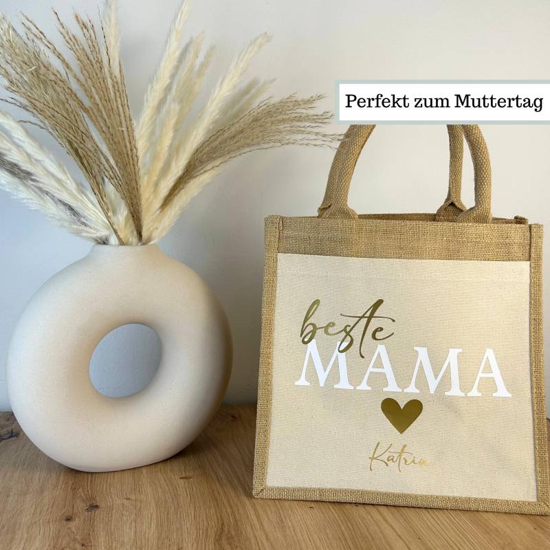 Jutetasche Mama Personalisiert Beste Tasche Muttertag, Geschenk, Sotfftasche Zum Muttertag Geburtstag von Familienzimmer