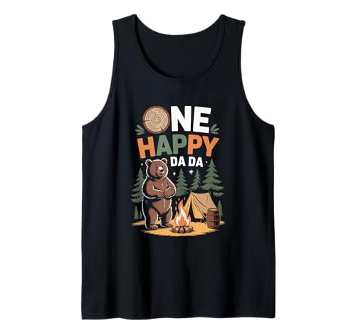 Herren EIN Happy Dada Camper Daddy Camping-T-Shirt zum ersten Geburtstag Tank Top Herren EIN Happy Dada Camper Daddy Camping-T-Shirt zum ersten Geburtstag Tank Top von Family Birthday Hiking Campfire Apparel Tee Co.