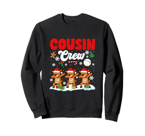 Cousin Crew Three Dabbing Reindeer Christmas Family Kids Sweatshirt von Family Christmas Costume