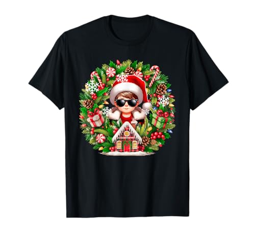 Kid Boy Sunglasses Cosplay Santa Xmas Floral Cirle Colorful T-Shirt Kid Boy Sunglasses Cosplay Santa Xmas Floral Cirle Colorful T-Shirt von Family Christmas Costume