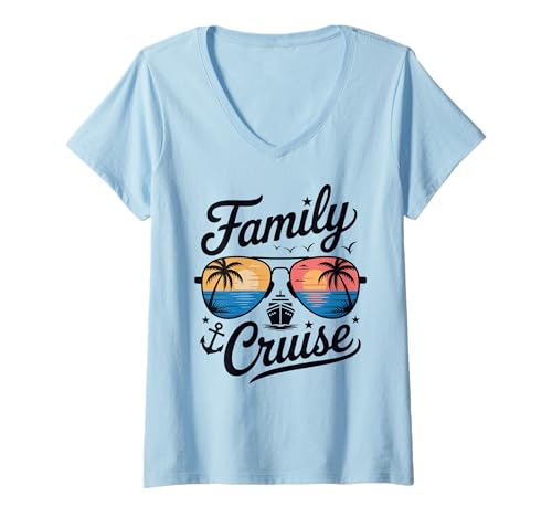 Damen Familienkreuzfahrt Urlaub Kreuzfahrt Reisen T-Shirt mit V-Ausschnitt Damen Familienkreuzfahrt Urlaub Kreuzfahrt Reisen T-Shirt mit V-Ausschnitt von Family Cruising Holiday Ship Travel