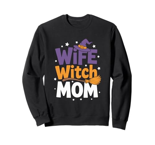 Ehefrau Hexe Mama Lustiges Halloween-Mutterleben Sweatshirt von Family Cutey PH Merch Designs Art, Store