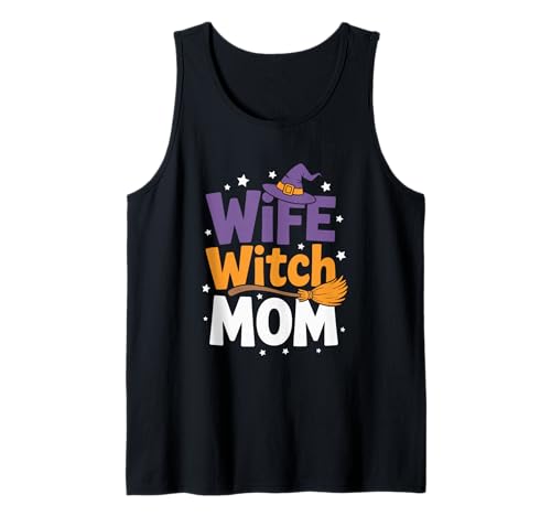 Ehefrau Hexe Mama Lustiges Halloween-Mutterleben Tank Top von Family Cutey PH Merch Designs Art, Store