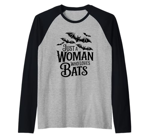 Just A Woman Who Loves Fledermäuse gruseliges Gothic-Design Raglan von Family Cutey PH Merch Designs Art, Store