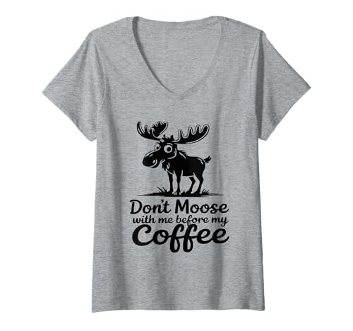 Damen EIN Elchkaffee T-Shirt mit V-Ausschnitt Damen EIN Elchkaffee T-Shirt mit V-Ausschnitt von Family Cutey PH Merch Designs Art,Store