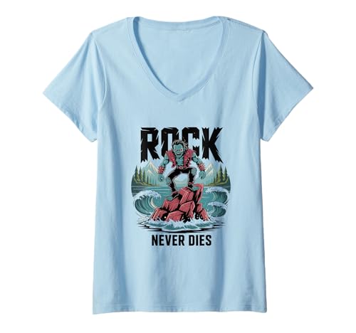 Damen Die Undead Rocker Legends kommen und gehen, Aber Zombie T-Shirt mit V-Ausschnitt Damen Die Undead Rocker Legends kommen und gehen, Aber Zombie T-Shirt mit V-Ausschnitt von Family Cutey PH Merch Designs ArtStore