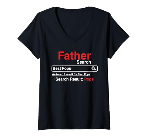 Damen Found 1 Result For Best Pops Father's Day Funny Search T-Shirt mit V-Ausschnitt von Family Dad Father's Day Costume