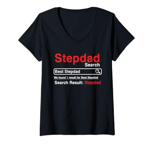 Damen Found 1 Result For Best Stepdad Father's Day Funny Search T-Shirt mit V-Ausschnitt von Family Dad Father's Day Costume