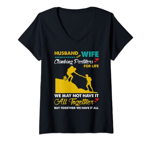 Damen Perfekter Kletterpartner für Ehemann und Ehefrau T-Shirt mit V-Ausschnitt Damen Perfekter Kletterpartner für Ehemann und Ehefrau T-Shirt mit V-Ausschnitt von Family Gifts Husband & Wife Climbing Partners Gift