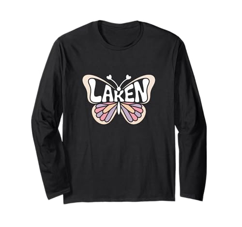 Laken Butterfly – Personalisierte süße Namens-Wortkunst Langarmshirt Laken Butterfly – Personalisierte süße Namens-Wortkunst Langarmshirt von Family Heritage Gifts