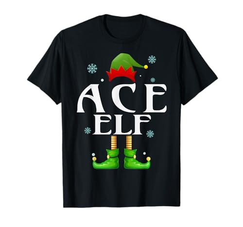 ACE Elf Xmas Lustiges Familienpassendes Weihnachts-ACE für Herren T-Shirt von Family Holiday Matching Christmas Elf Gifts.