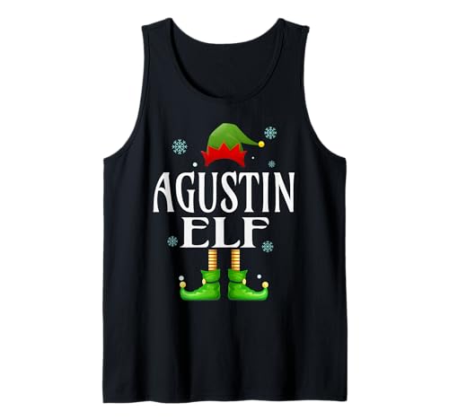 Agustin Elf Xmas Lustig Herren Familie Passende Weihnachten Tank Top von Family Holiday Matching Christmas Elf Gifts.