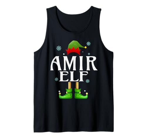 Amir Elf Xmas Funny Herren Familie Matching Christmas AMIR Tank Top von Family Holiday Matching Christmas Elf Gifts.