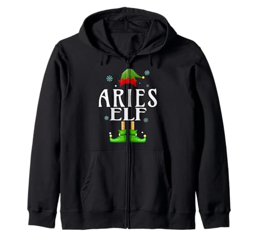 Aries Elf Xmas Lustiges Familienpassendes Weihnachts-Aries für Herren Kapuzenjacke von Family Holiday Matching Christmas Elf Gifts.