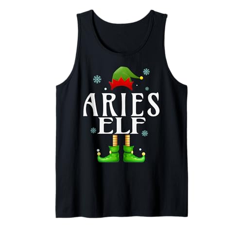 Aries Elf Xmas Lustiges Familienpassendes Weihnachts-Aries für Herren Tank Top von Family Holiday Matching Christmas Elf Gifts.