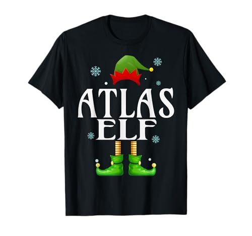 Atlas Elf Xmas Lustiges Familienpassendes Weihnachts-Atlas für Herren T-Shirt von Family Holiday Matching Christmas Elf Gifts.