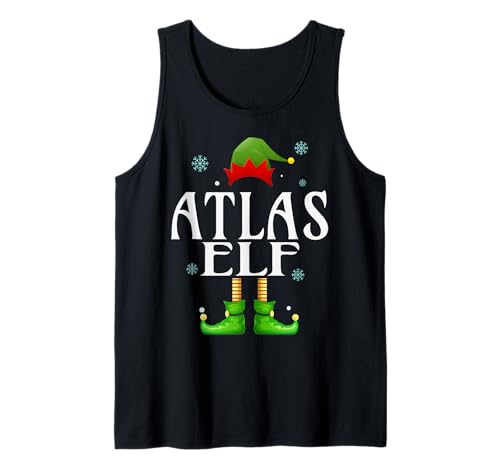 Atlas Elf Xmas Lustiges Familienpassendes Weihnachts-Atlas für Herren Tank Top von Family Holiday Matching Christmas Elf Gifts.