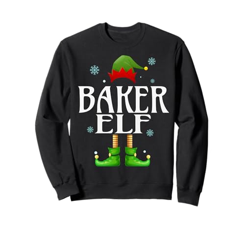 Bäcker Elf Xmas Lustig Herren Familie Passende Weihnachten Bäcker Sweatshirt von Family Holiday Matching Christmas Elf Gifts.