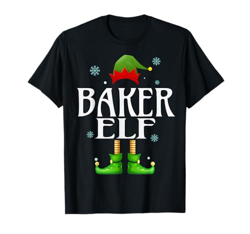 Bäcker Elf Xmas Lustig Herren Familie Passende Weihnachten Bäcker T-Shirt von Family Holiday Matching Christmas Elf Gifts.
