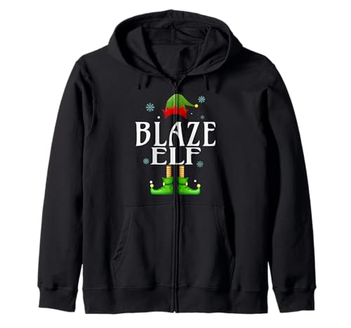 Blaze Elf Xmas Lustige Herren Familie Passende Weihnachten Blaze Kapuzenjacke von Family Holiday Matching Christmas Elf Gifts.