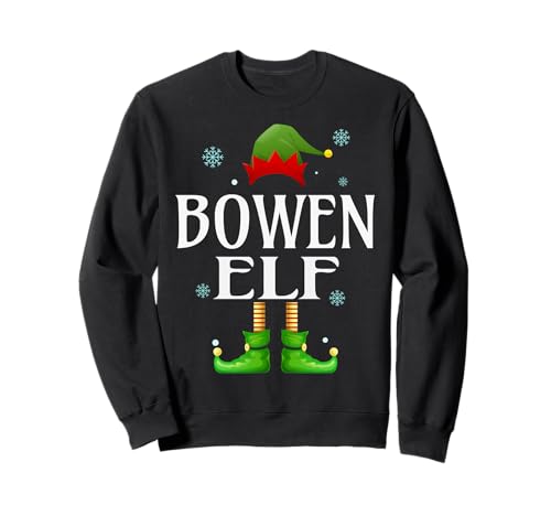 Bowen Elf Xmas Lustige Herren Familie Passende Weihnachten Schleife Sweatshirt von Family Holiday Matching Christmas Elf Gifts.