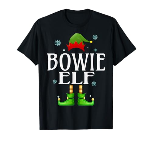Bowie Elf Xmas Lustige Herren Familie Passende Weihnachten Bowie T-Shirt von Family Holiday Matching Christmas Elf Gifts.