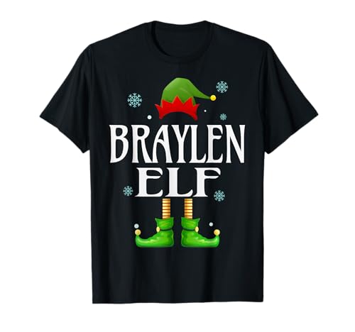 Braylen Elf Xmas Lustig Herren Familie Passende Weihnachten T-Shirt von Family Holiday Matching Christmas Elf Gifts.
