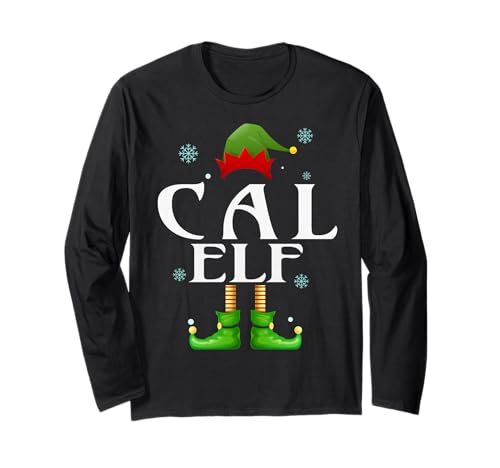 Cal Elf Xmas Lustiges Familienpassendes Weihnachts-Cal für Herren Langarmshirt von Family Holiday Matching Christmas Elf Gifts.