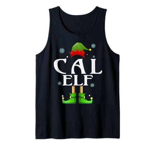 Cal Elf Xmas Lustiges Familienpassendes Weihnachts-Cal für Herren Tank Top von Family Holiday Matching Christmas Elf Gifts.